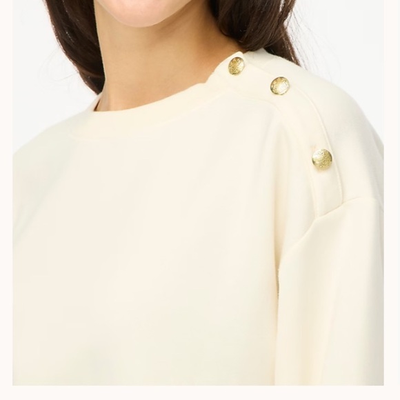 J crew ivory Button-shoulder pullover - Picture 3 of 4